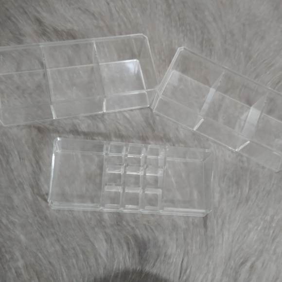 Set of 3 • Trendy Acrylic Plastic Clear Cosmetics Makeup Desk Organizers - Picture 5 of 6
